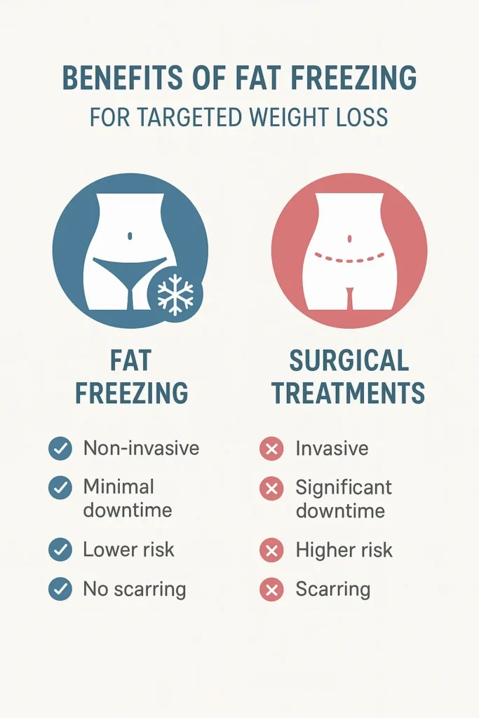 graphic showing the benefits of fat freezing Wednesbury