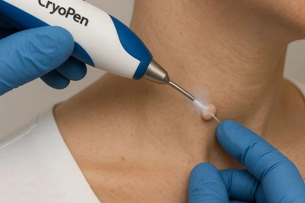 Person receiving Cryotherapy skin tag removal Wednesbury